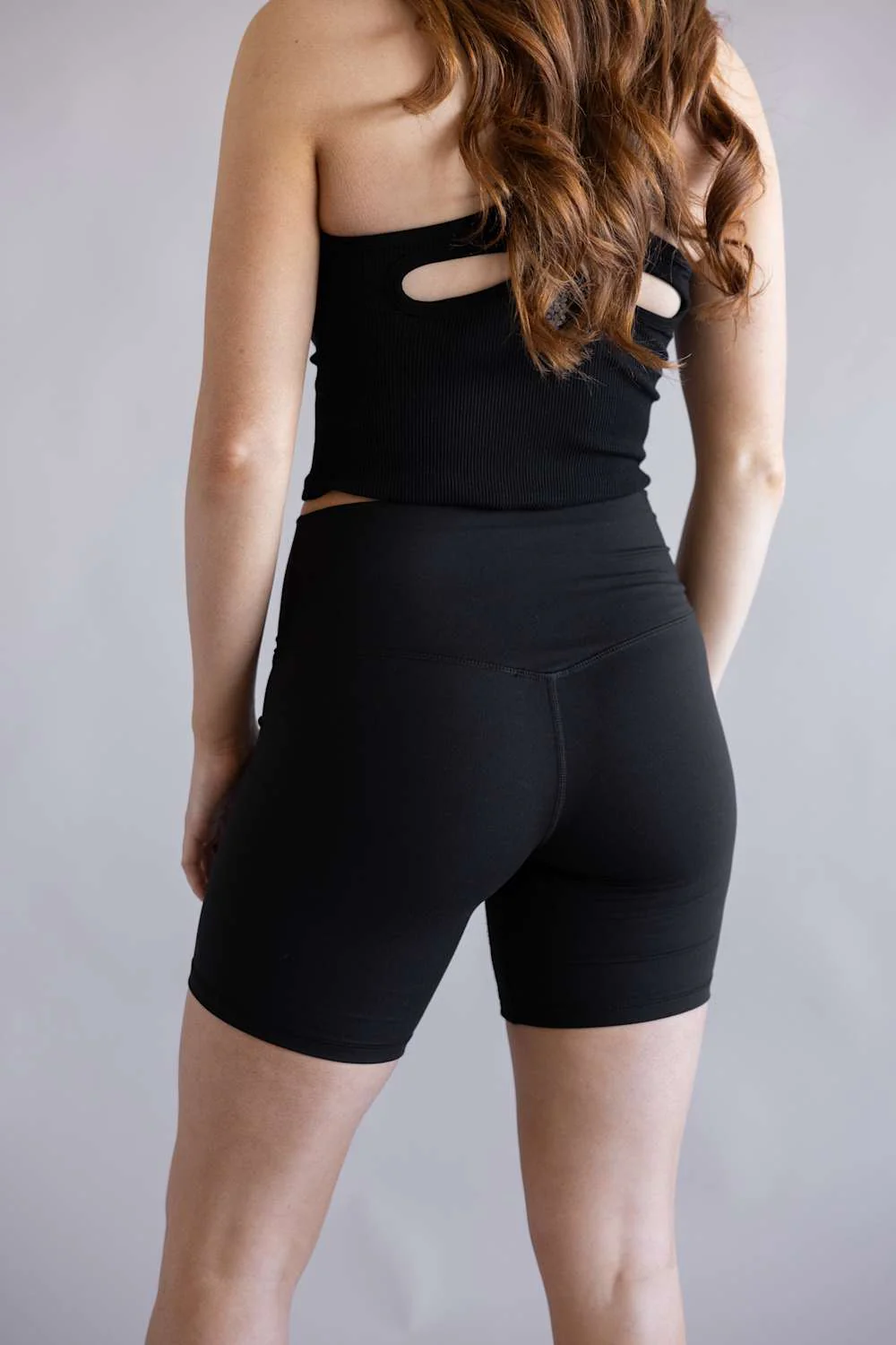 Love Tree Biker Shorts for Women in Black | 60137PN-BLACK - Image 2