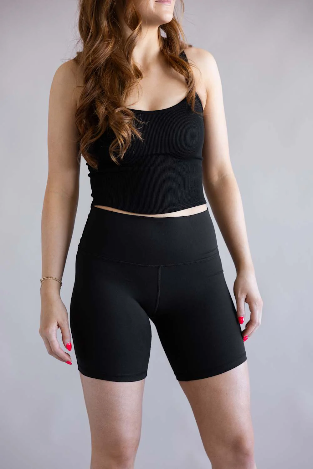 Love Tree Biker Shorts for Women in Black | 60137PN-BLACK - Image 3