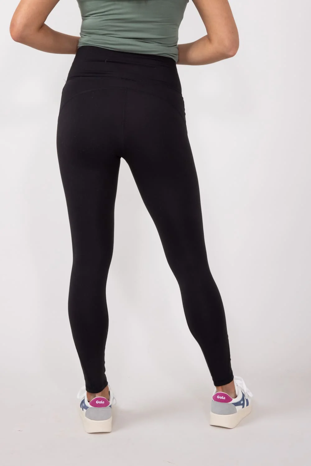 Love Tree Contour Pocket Leggings for Women in Black | 6942PN-BLACK - Image 2