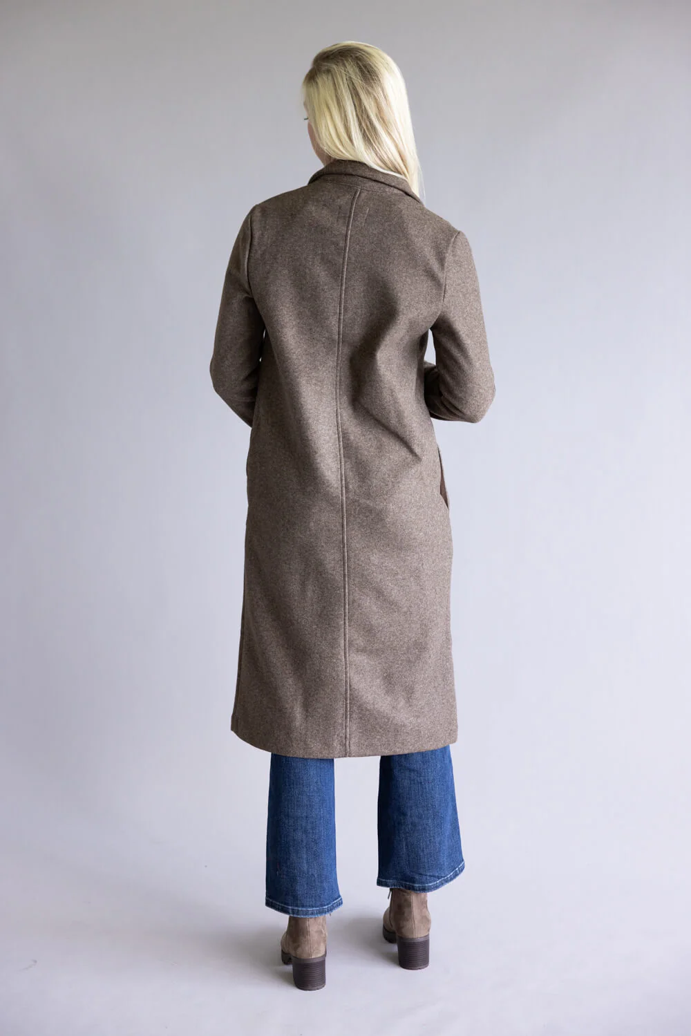 Love Tree Full Length Long Coat for Women in Brown | 80290JN-BROWN - Image 2