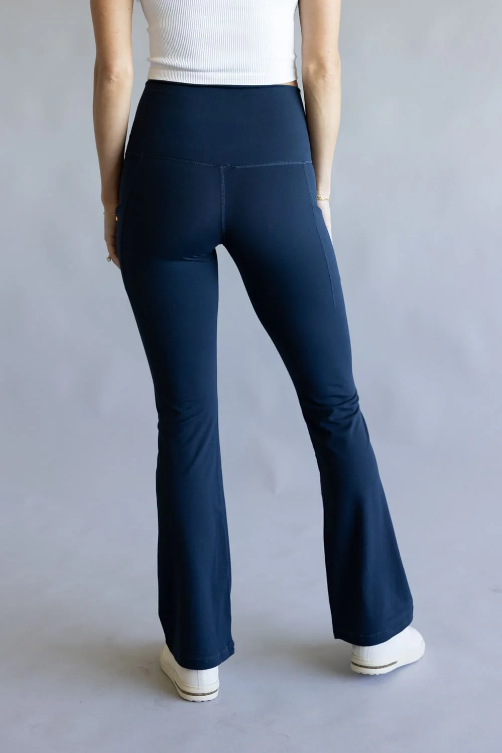 Love Tree High Waisted Bootcut Leggings for Women in Navy Eclipse | 6943PN-ECLIPSE - Image 6