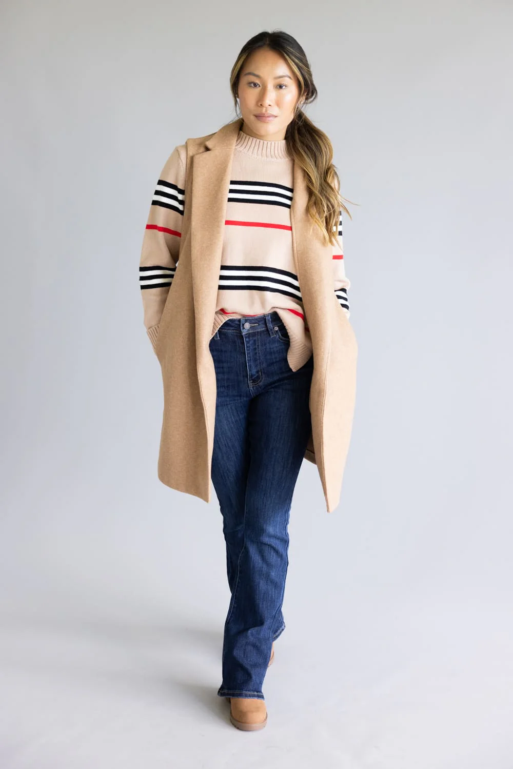 Love Tree Long Line Vest for Women in Camel | 5052VY-CAMEL - Image 5