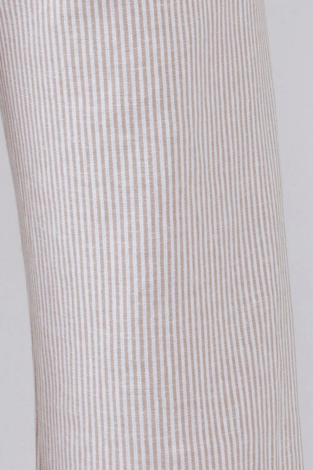 Love Tree Pinstripe Drawstring Linen Pants for Women in Khaki | 60024PN-KHAKI - Image 3