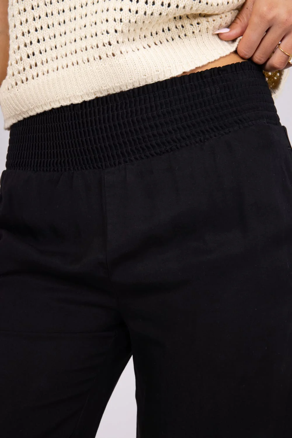 Love Tree Tencel Wide Leg Beach Pants for Women in Black | 6913PN-BLACK - Image 3