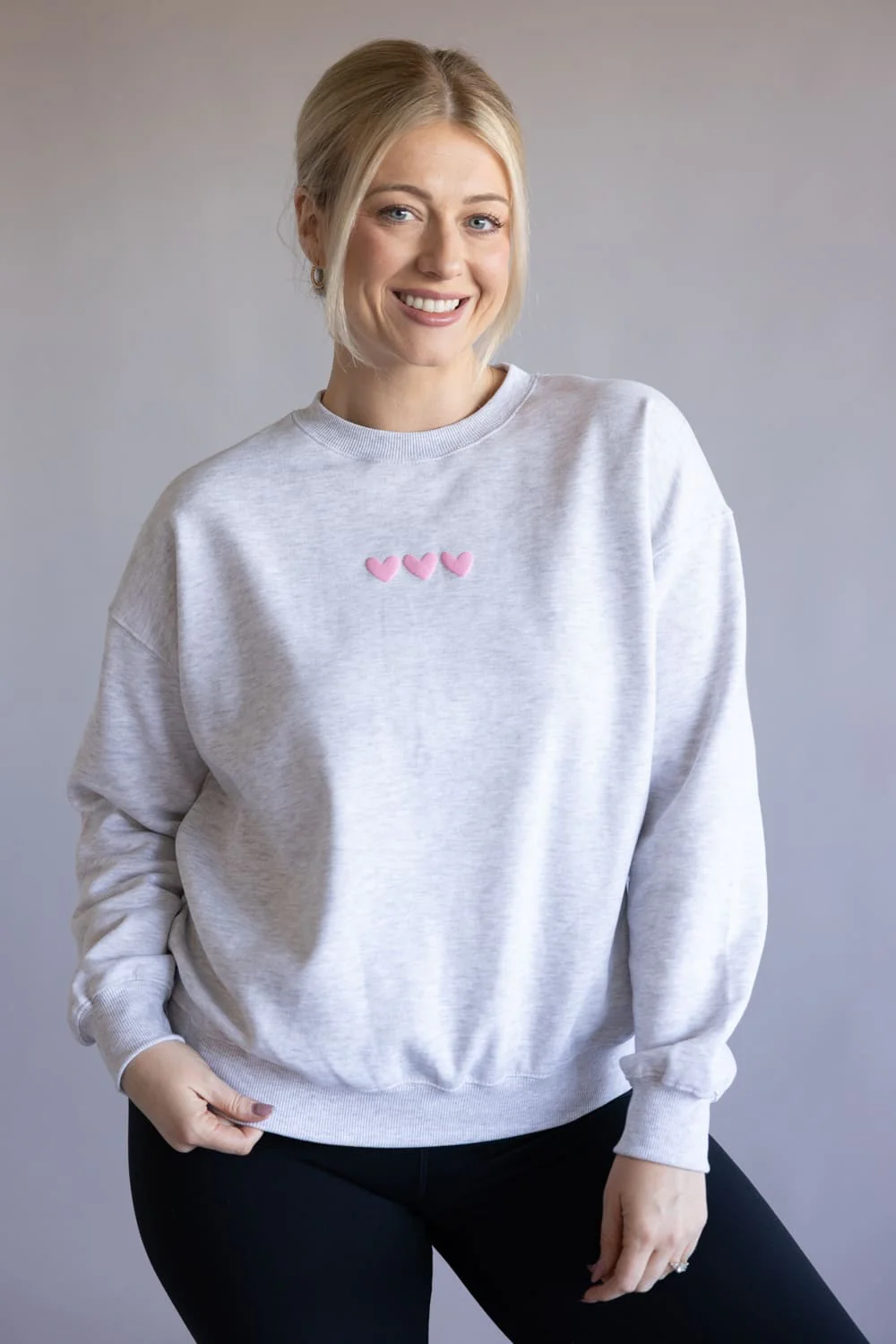 Love You Like A Summer Sunset Crewneck for Women in Ice Grey | T1922-ICEGREY - Image 2
