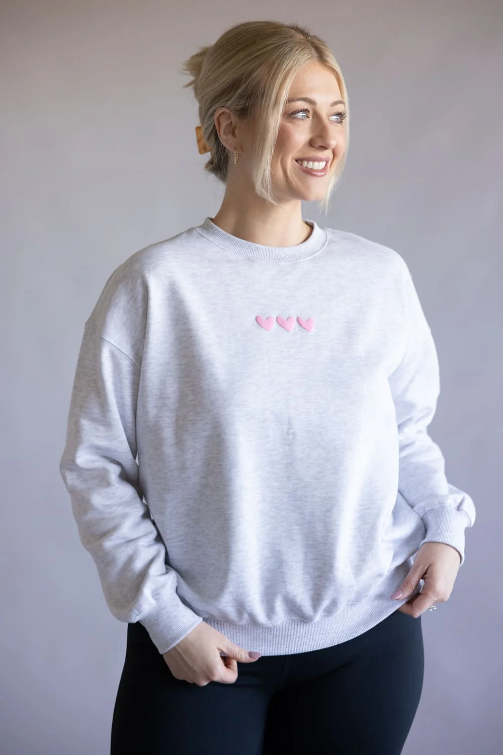 Love You Like A Summer Sunset Crewneck for Women in Ice Grey | T1922-ICEGREY - Image 5