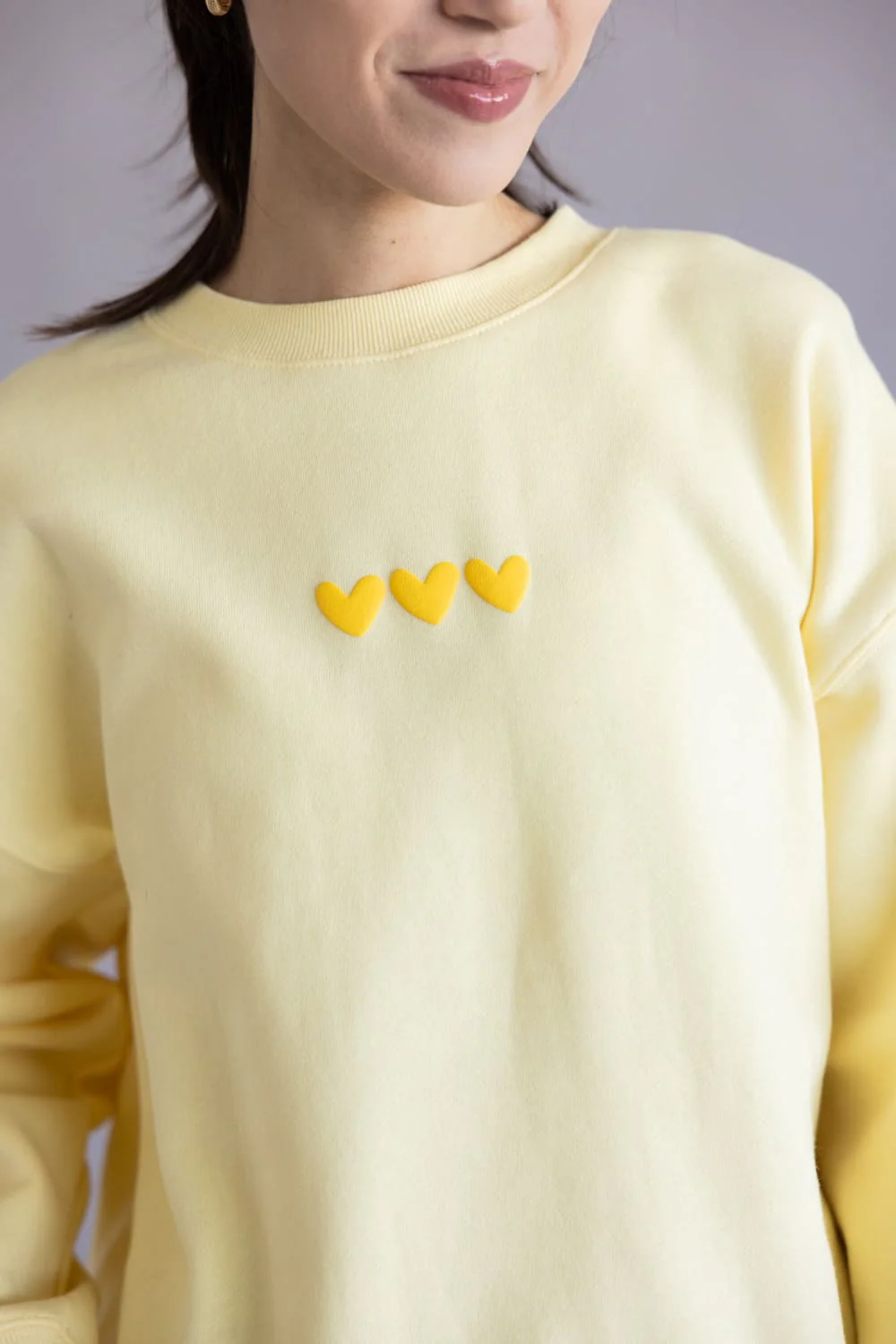 Love You Like A Summer Sunset Crewneck for Women in Light Yellow | T1922-LTYELLOW - Image 4