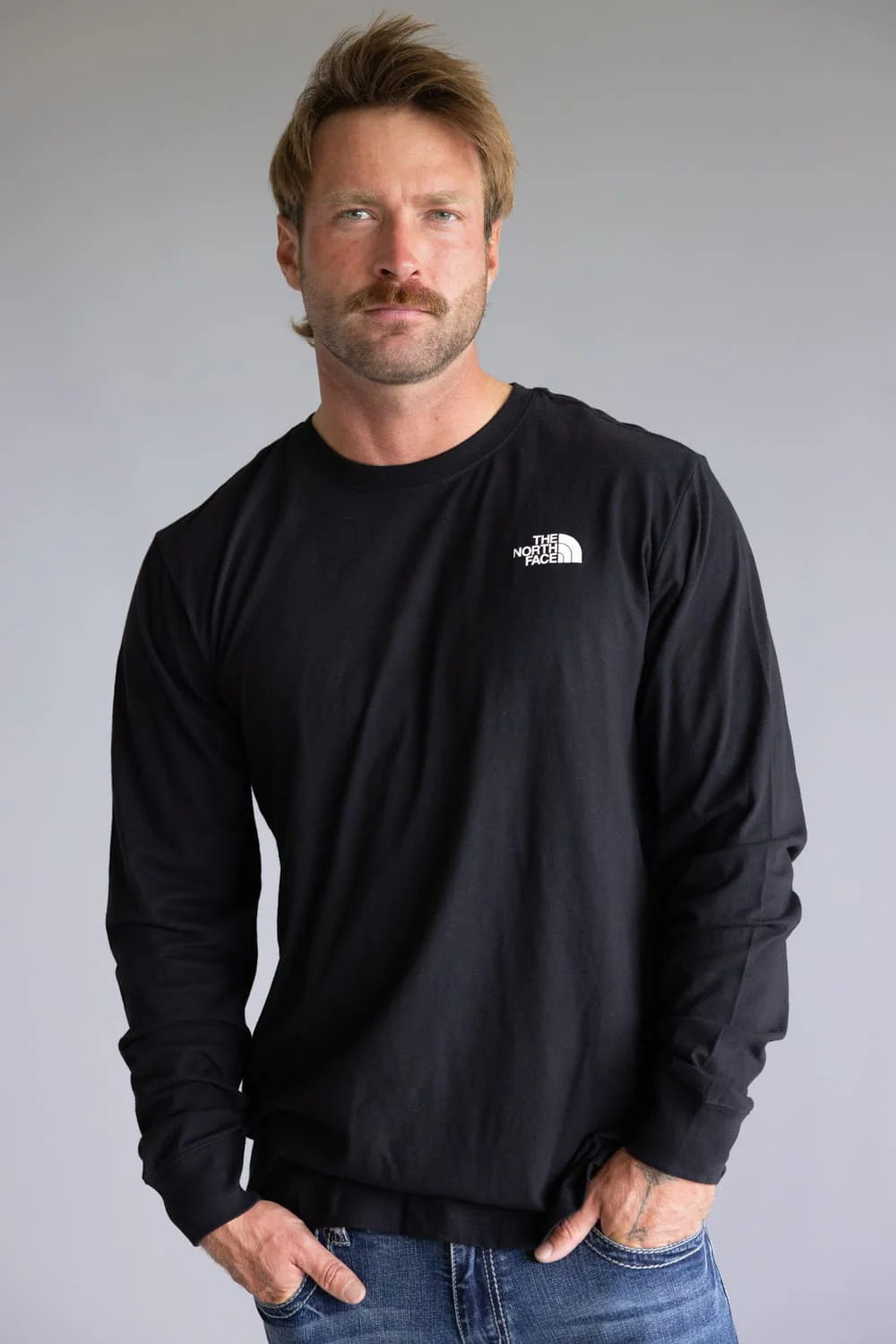 The North Face Box Graphic Long Sleeve T-Shirt for Men in Black | NF0A8B68-KY4 - Image 2