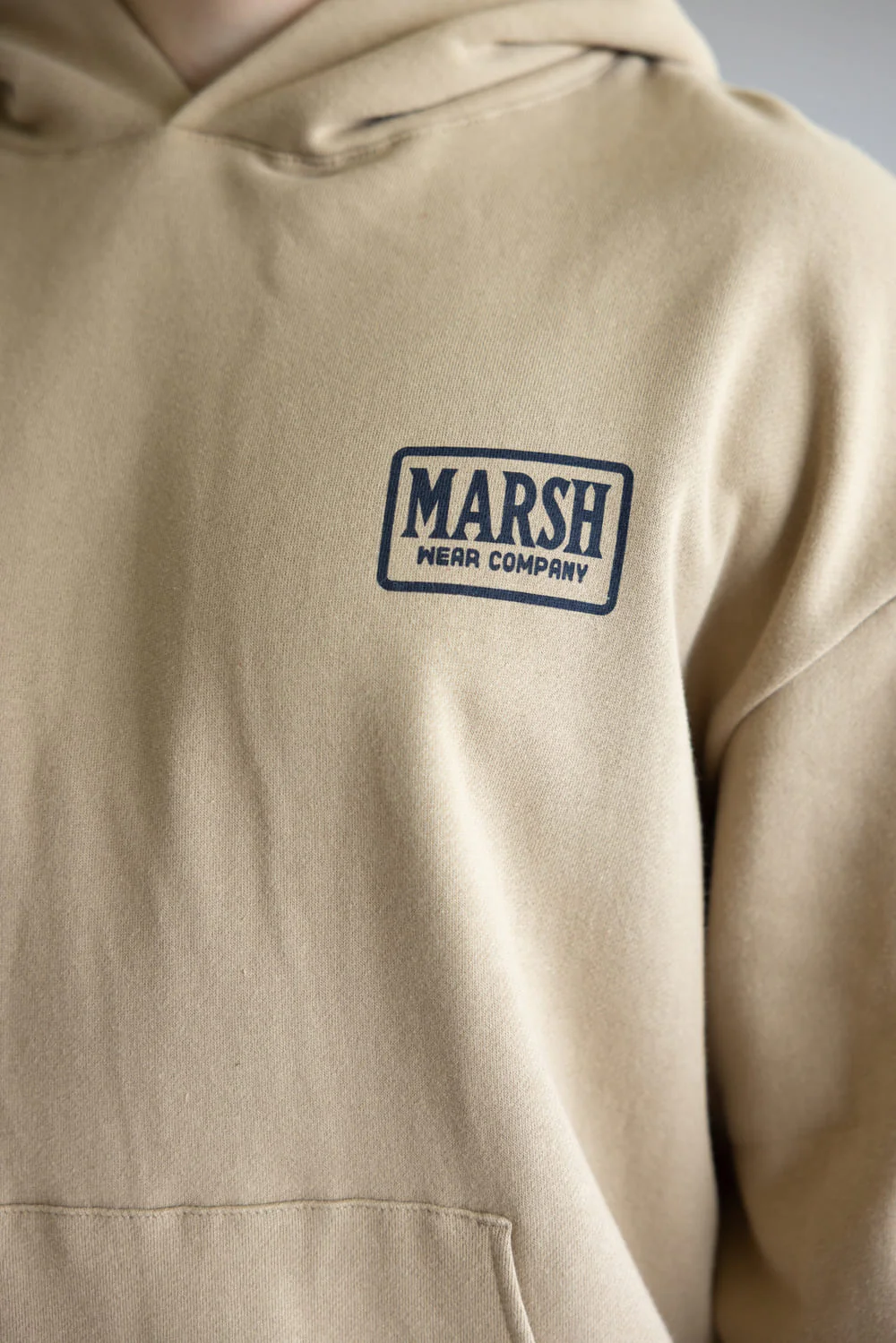 Marsh Wear Badge Hoodie for Men in Sandstone | MWF1064-SDST - Image 3