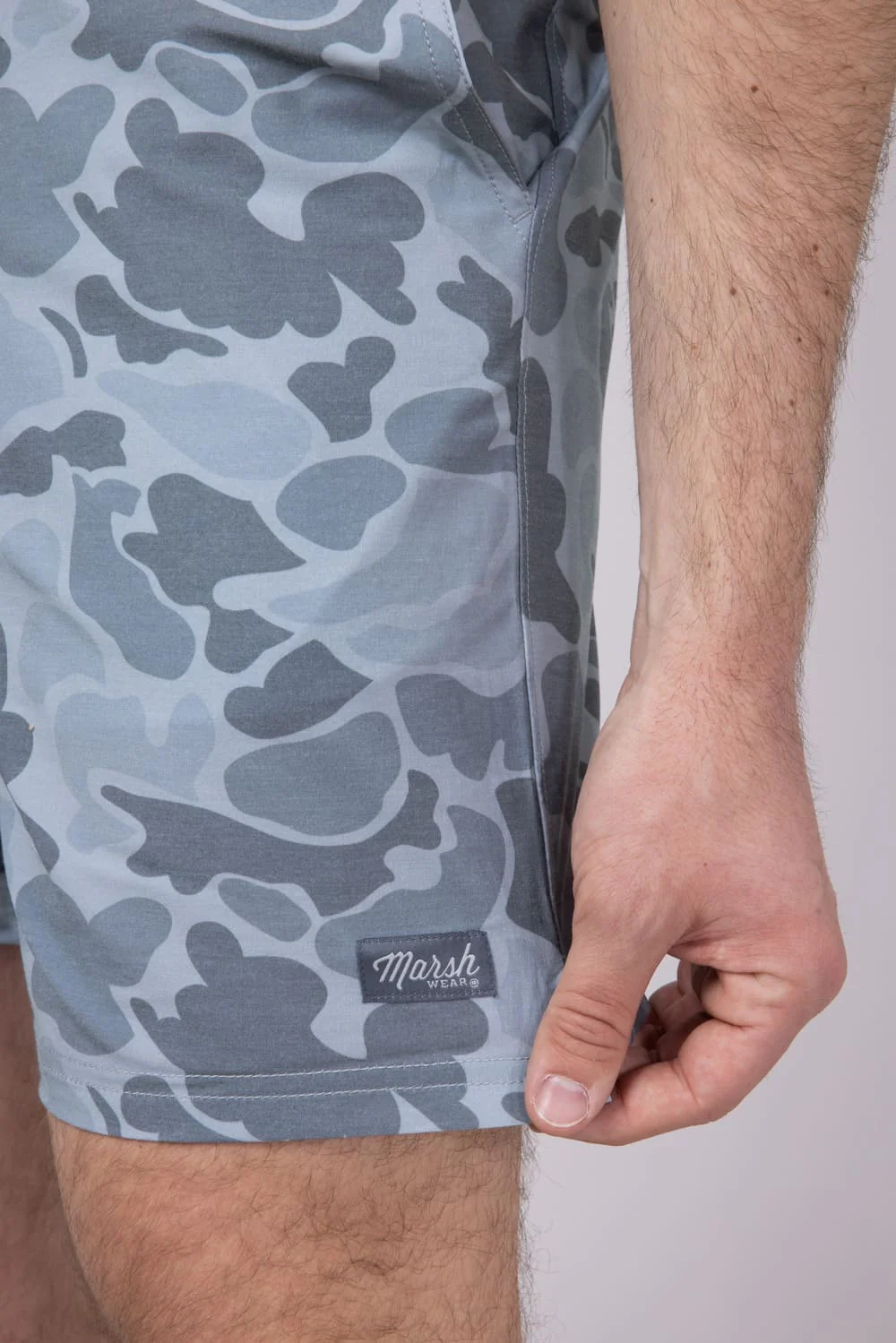 Marsh Wear Fulton Volley 8” Shorts for Men in Grey Mallard Camo | MWS5008-GRMC-GRAYCAMO - Image 3