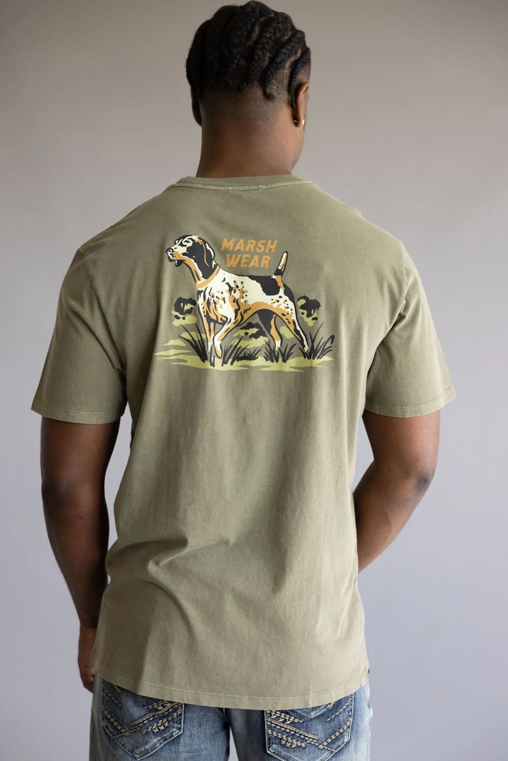 Marsh Wear Heritage Pointer T-Shirt for Men in Vintage Moss | MWT5024-VMOS - Image 4