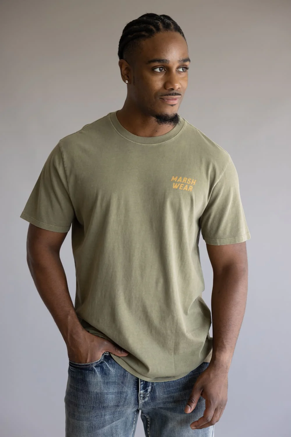 Marsh Wear Heritage Pointer T-Shirt for Men in Vintage Moss | MWT5024-VMOS - Image 5