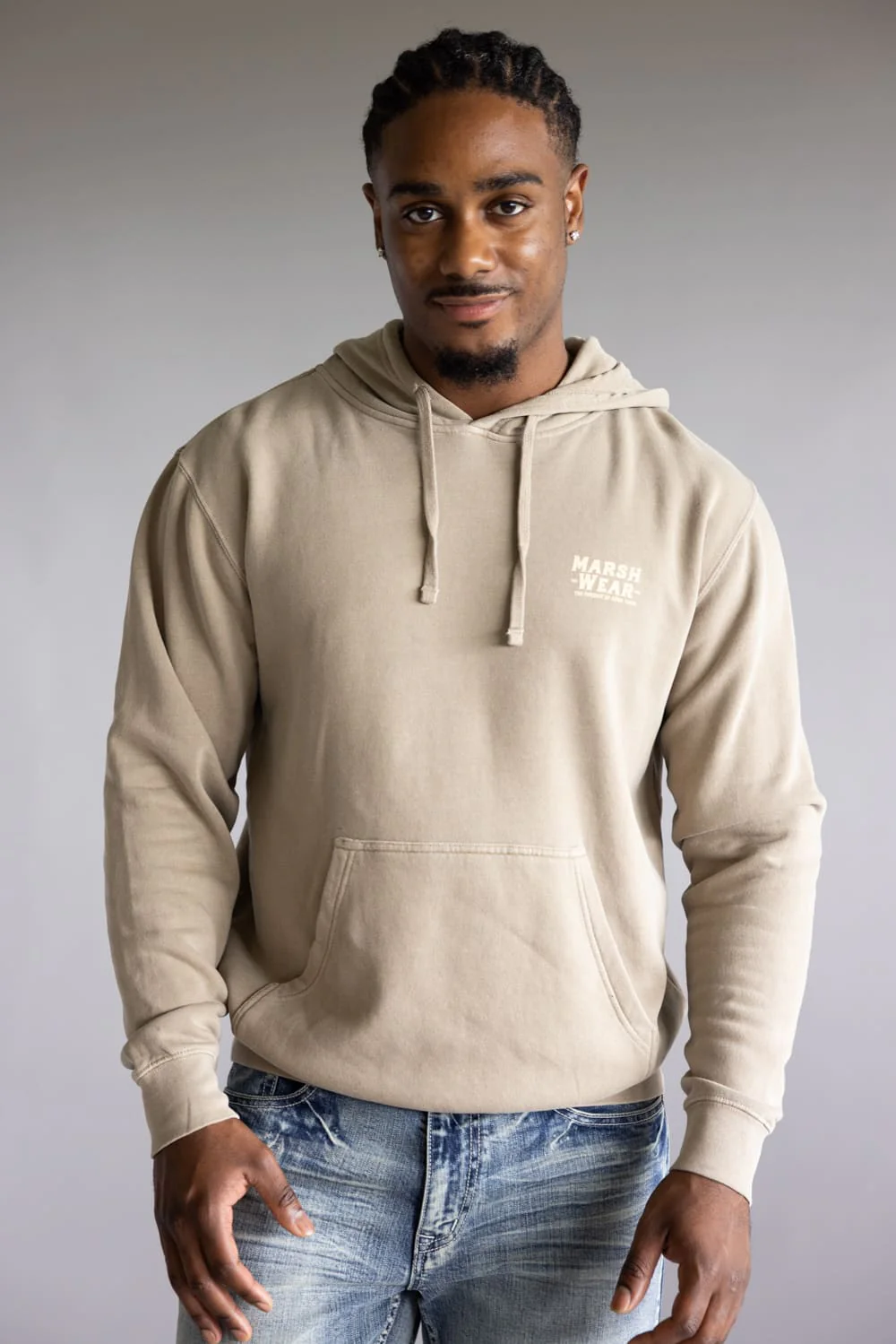 Marsh Wear Lookout Hoodie for Men in Light Brown | MWF1054-CRD - Image 4