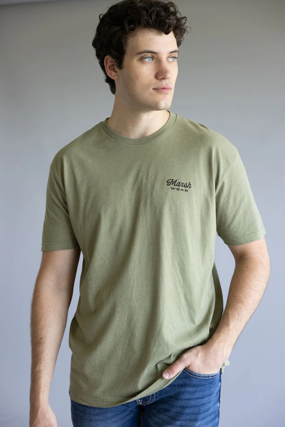 Marsh Wear Paddling Duck T-Shirt for Men in Green Heather | MWT3082-FSLH - Image 2