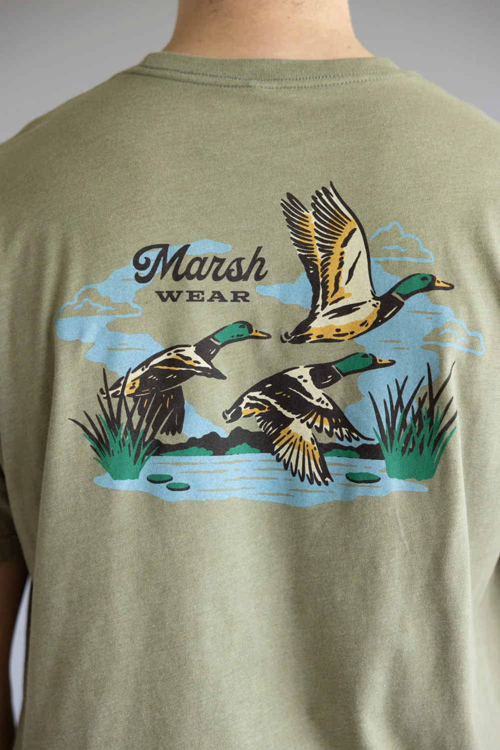 Marsh Wear Paddling Duck T-Shirt for Men in Green Heather | MWT3082-FSLH - Image 4