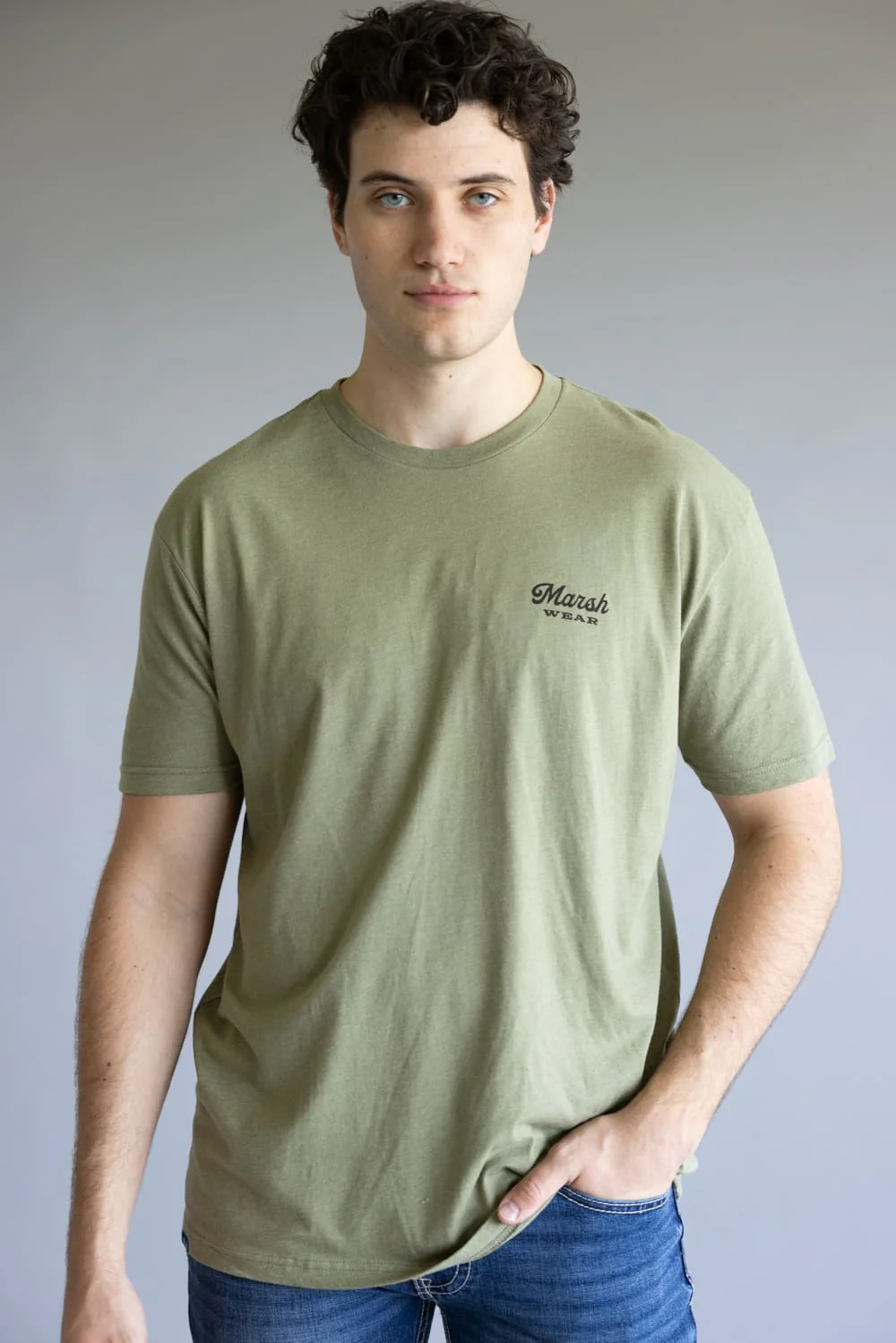 Marsh Wear Paddling Duck T-Shirt for Men in Green Heather | MWT3082-FSLH - Image 5