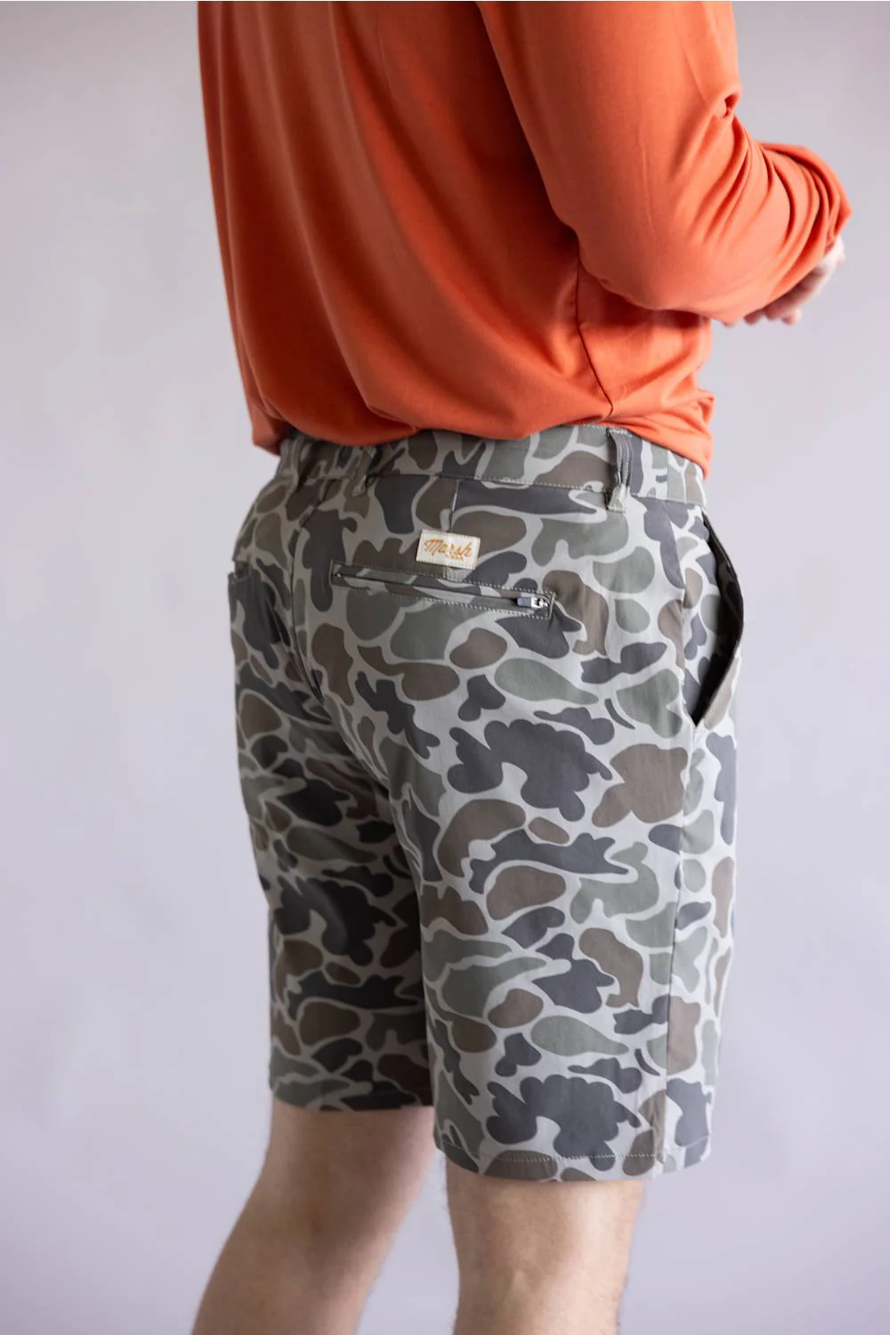 Marsh Wear Prime Hagood 8” Shorts for Men in Green Mallard Camo | MWS3007-DGMC-GREENCAMO - Image 2