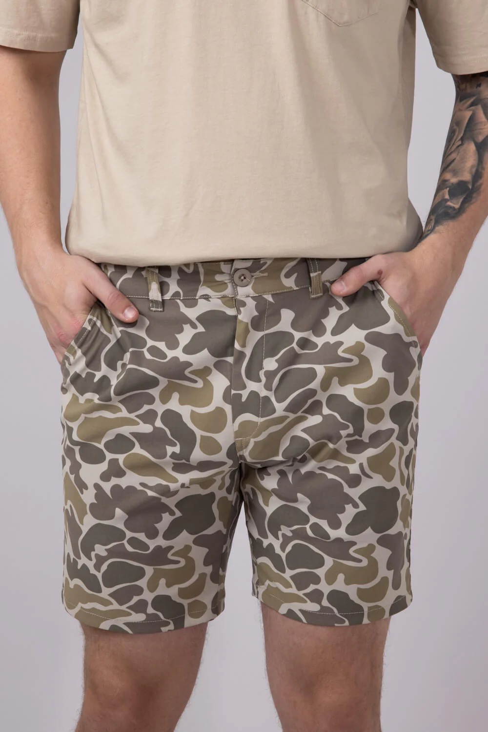 Marsh Wear Prime Hagood 8” Shorts for Men in Khaki Mallard Camo | MWS3007-KHMC - Image 3