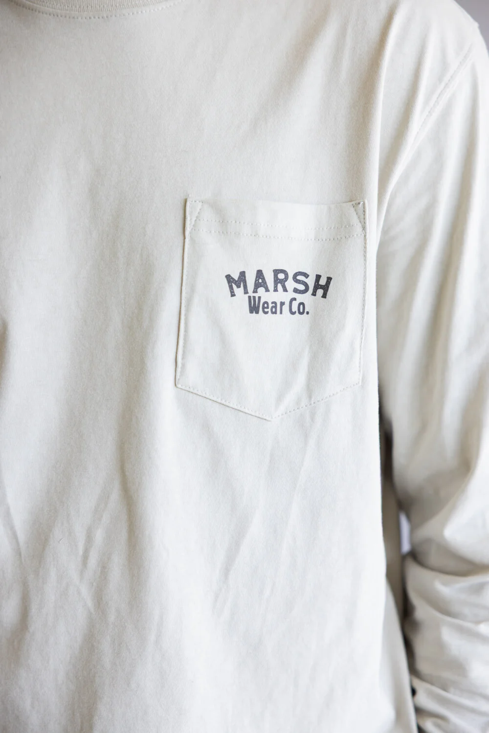 Marsh Wear Red Catch Long Sleeve T-Shirt for Men in Stone | MWT2039-STN - Image 3