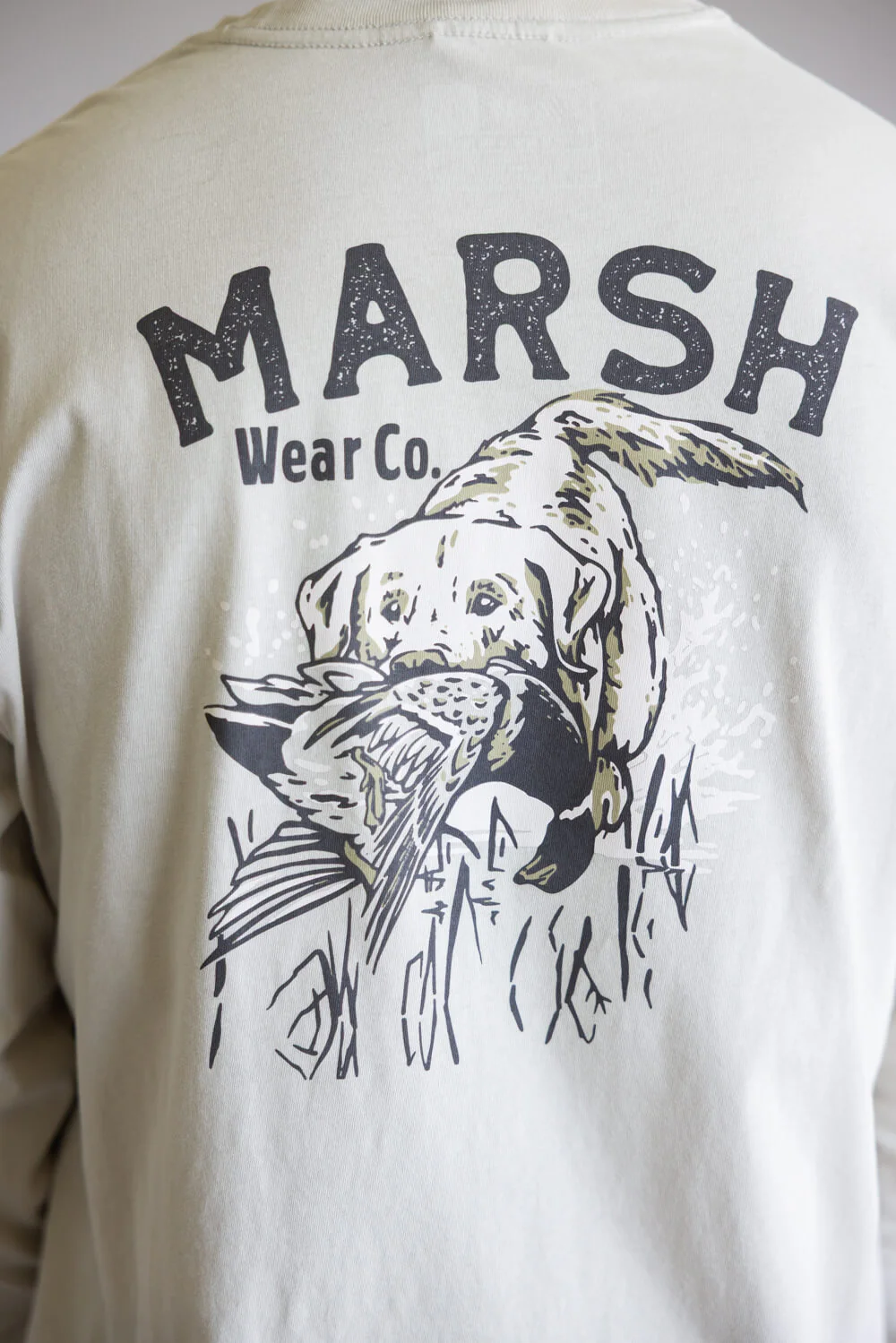 Marsh Wear Red Catch Long Sleeve T-Shirt for Men in Stone | MWT2039-STN - Image 4