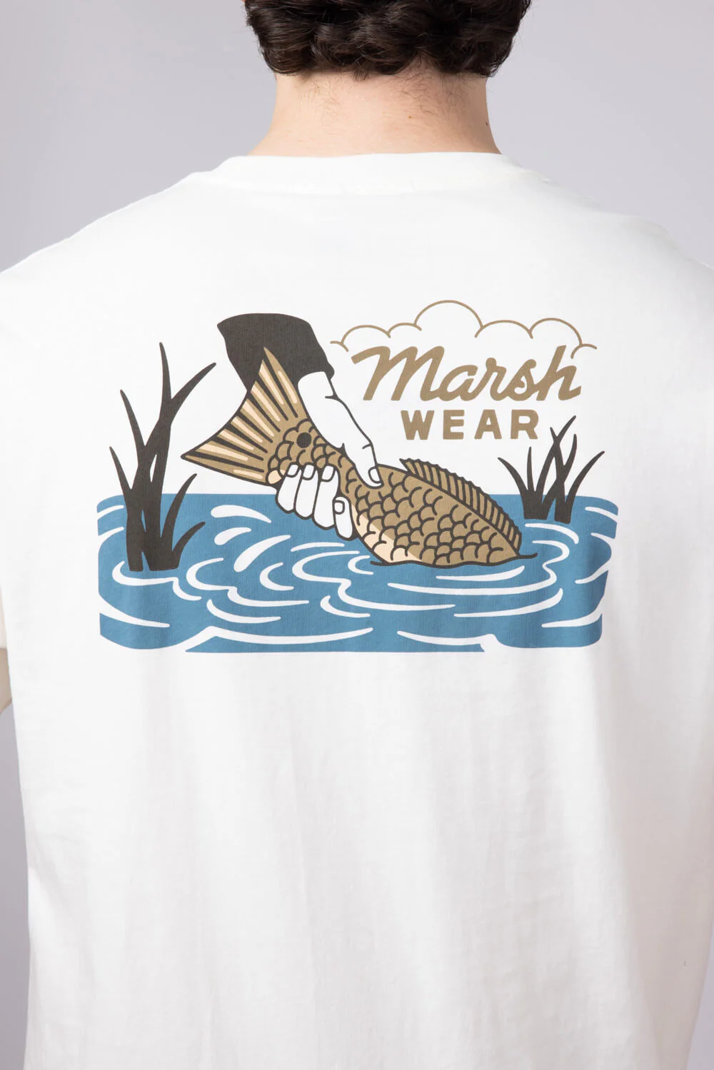 Marsh Wear Release Fish T-Shirt for Men in Vintage White | MWT1093-VWHT - Image 3