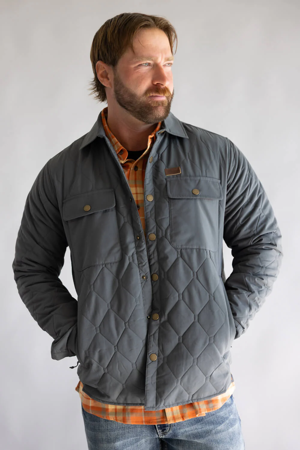 Marsh Wear Saluda Puff Shacket for Men in Charcoal | MWJ17-CHARCOAL