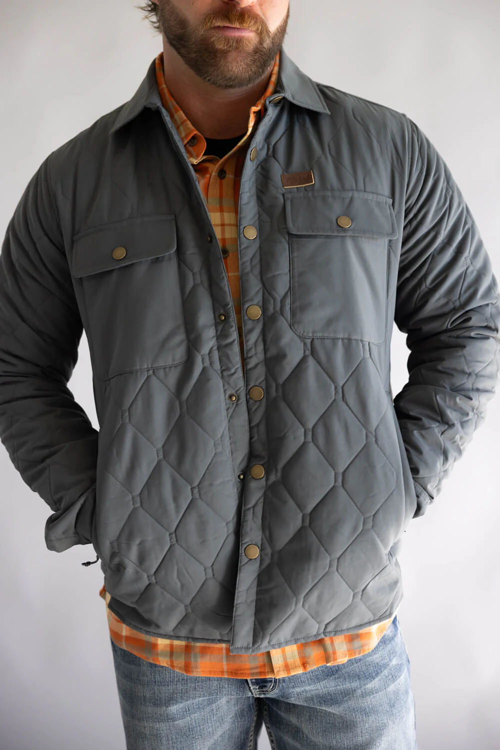 Marsh Wear Saluda Puff Shacket for Men in Charcoal | MWJ17-CHARCOAL - Image 4