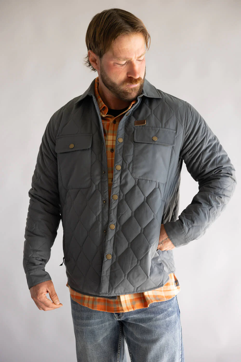 Marsh Wear Saluda Puff Shacket for Men in Charcoal | MWJ17-CHARCOAL - Image 6