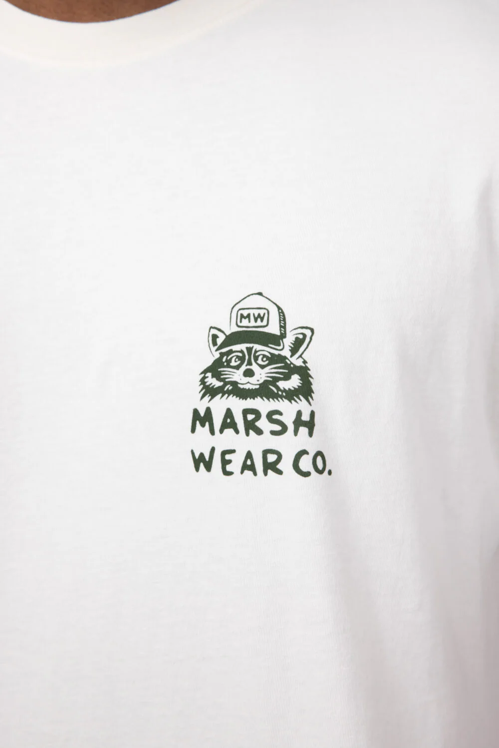 Marsh Wear Stay Awhile Raccoon T-Shirt for Men in White | MWT5018-VWHT - Image 4