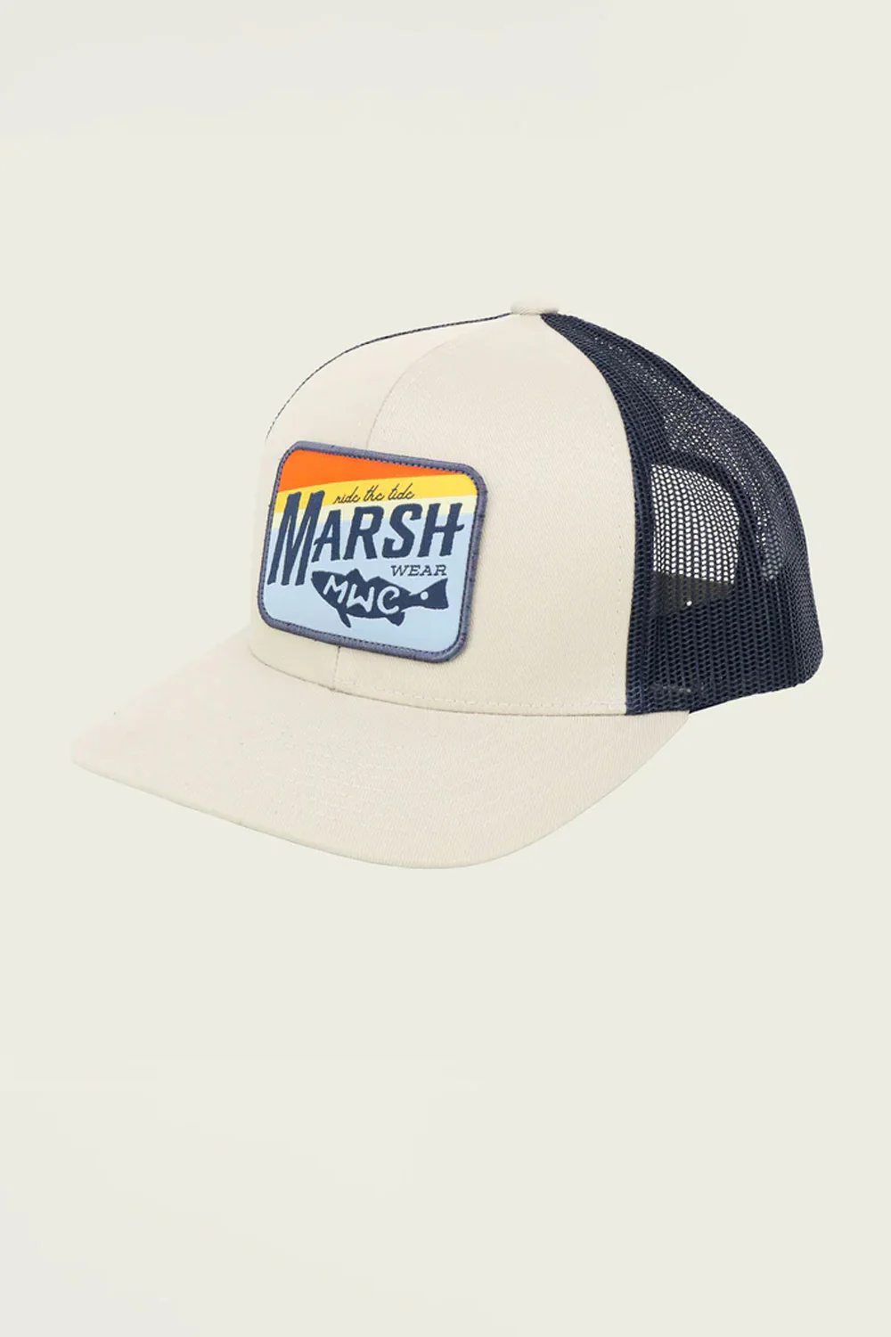 Marsh Wear Sunset March Fish Trucker Hat for Men in Cream | MWC1036 - Image 2