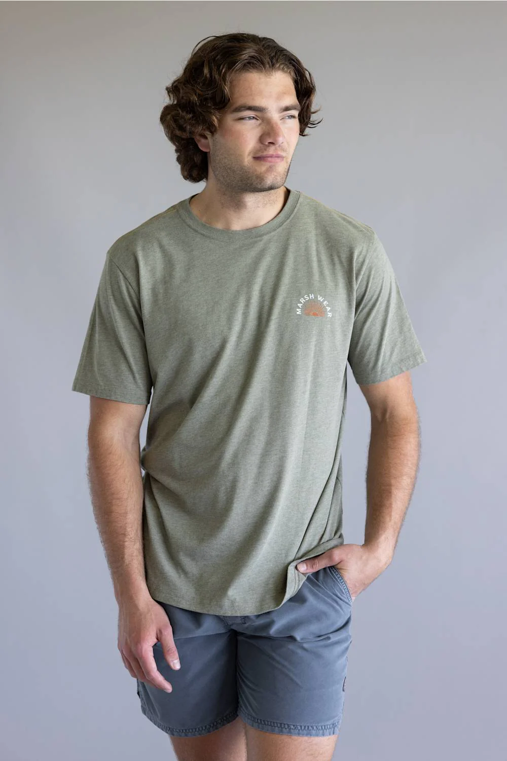 Marsh Wear Sunup T-Shirt for Men in Fossil Heather | MWT3099-FOSSIL HEATHER - Image 2