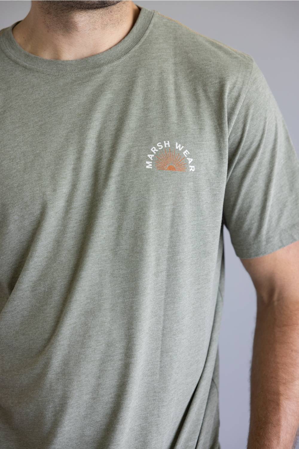 Marsh Wear Sunup T-Shirt for Men in Fossil Heather | MWT3099-FOSSIL HEATHER - Image 3