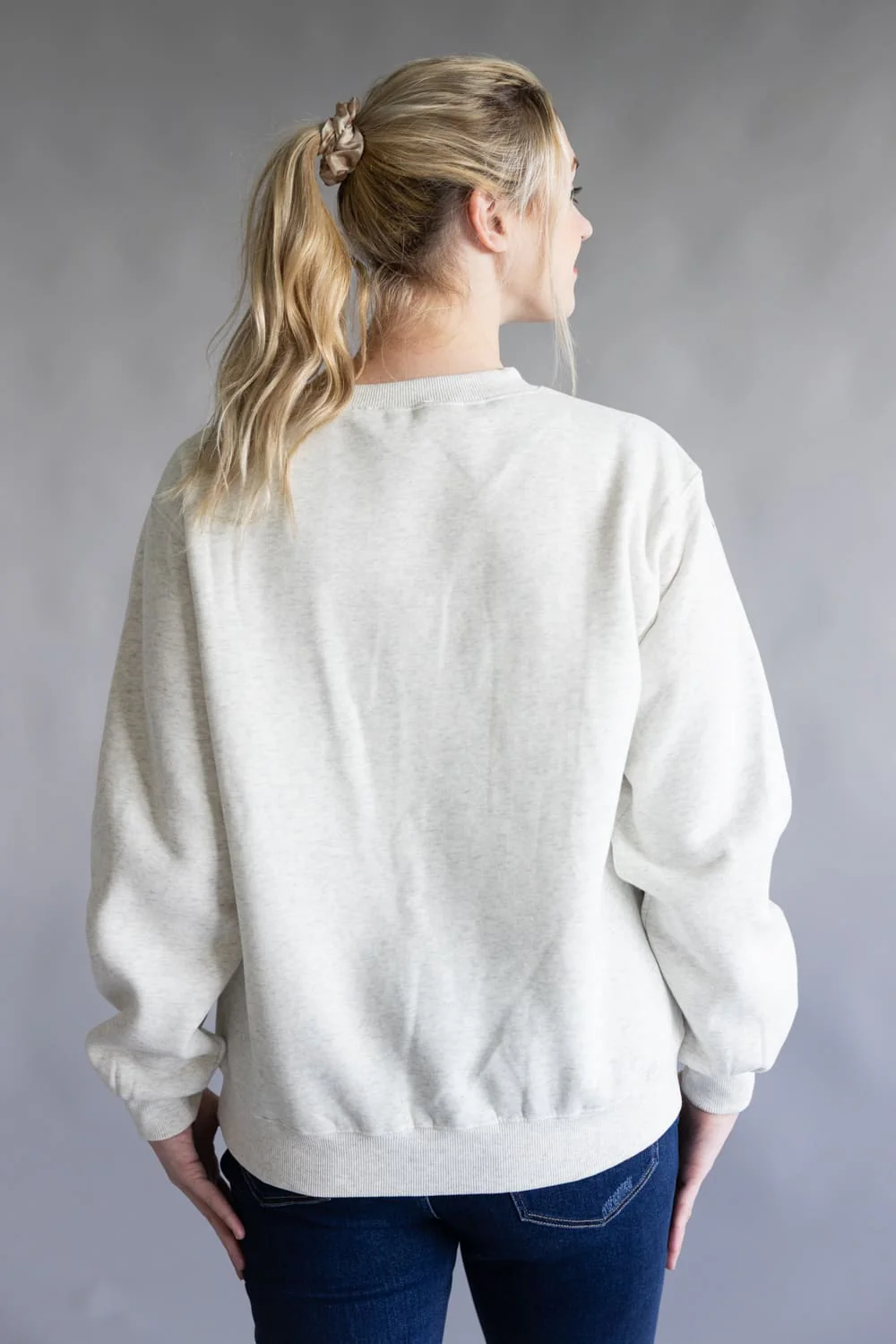 Merry Everything Embroidered Sweatshirt for Women in Heather Gray | IKT300293-01-HGREY - Image 2