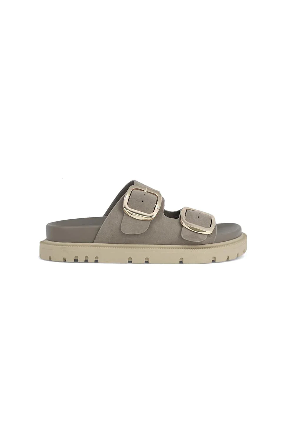 MIA Gen Chunky Slide Sandals for Women in Taupe | GS1488501-TAUPE/GOLD BKL - Image 2