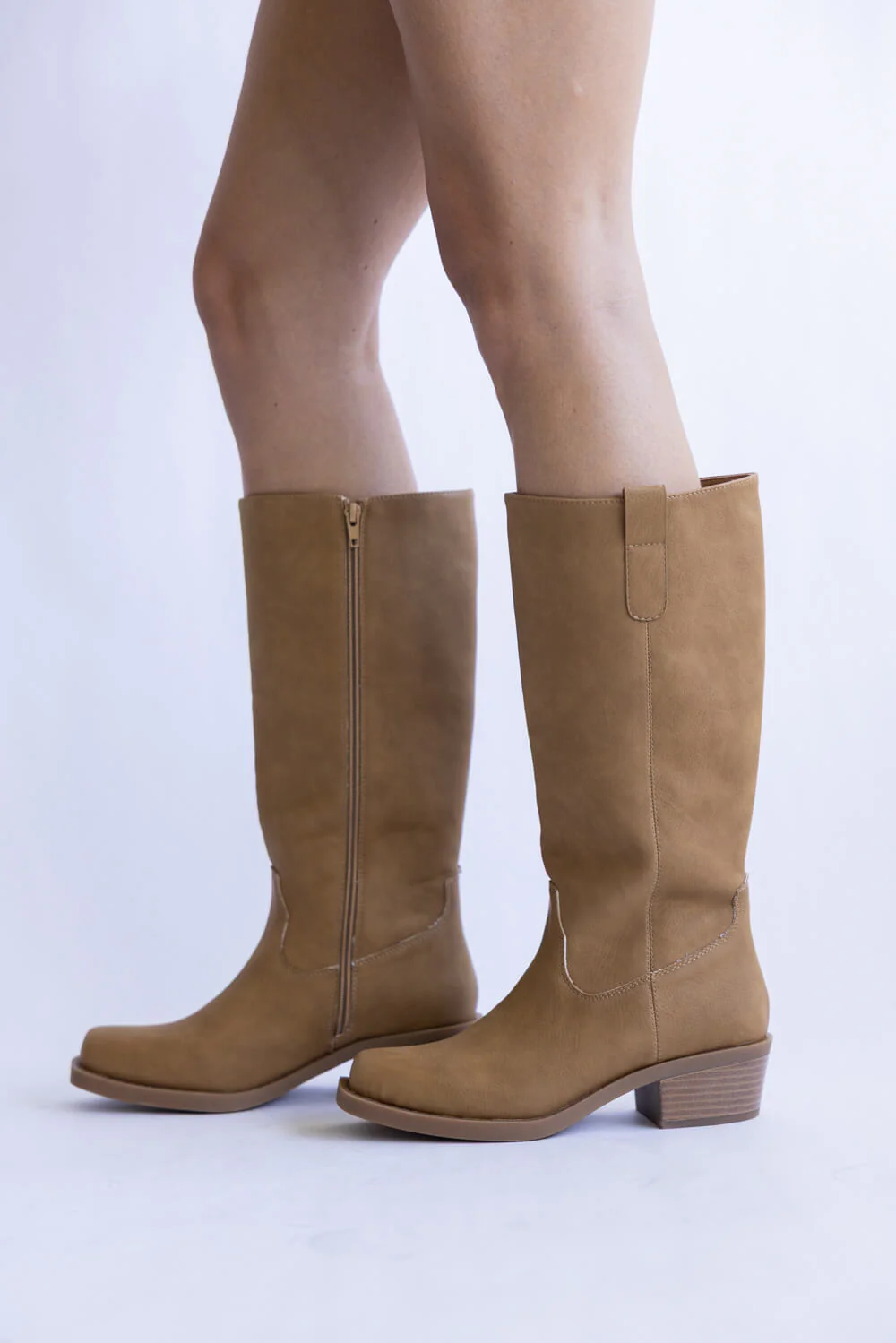 MIA Faux Leather Tall Boots for Women in Tan | GS1826801MG-TAN - Image 2