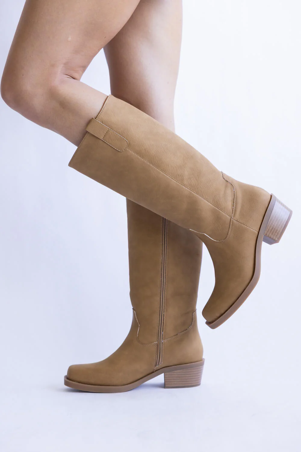 MIA Faux Leather Tall Boots for Women in Tan | GS1826801MG-TAN - Image 3