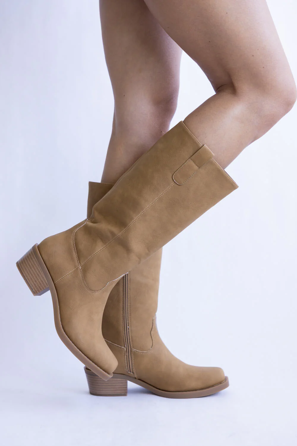 MIA Faux Leather Tall Boots for Women in Tan | GS1826801MG-TAN - Image 4