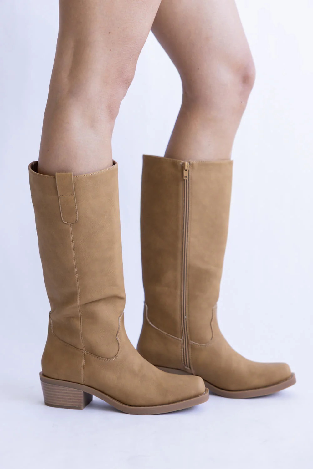 MIA Faux Leather Tall Boots for Women in Tan | GS1826801MG-TAN - Image 6