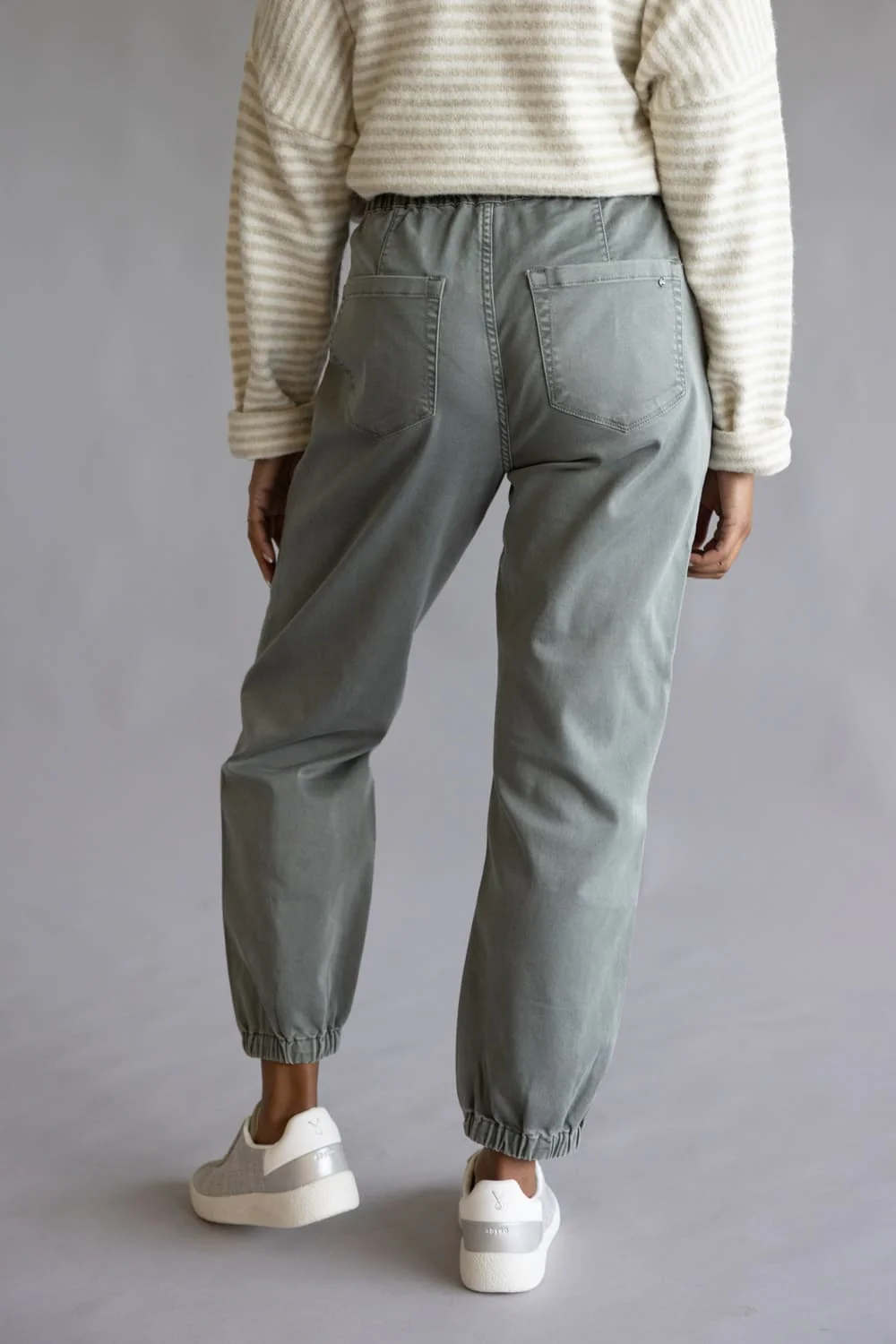 Mica Cropped Jogger Pants for Women in Ash Grey | MDP-G3164AG - Image 4