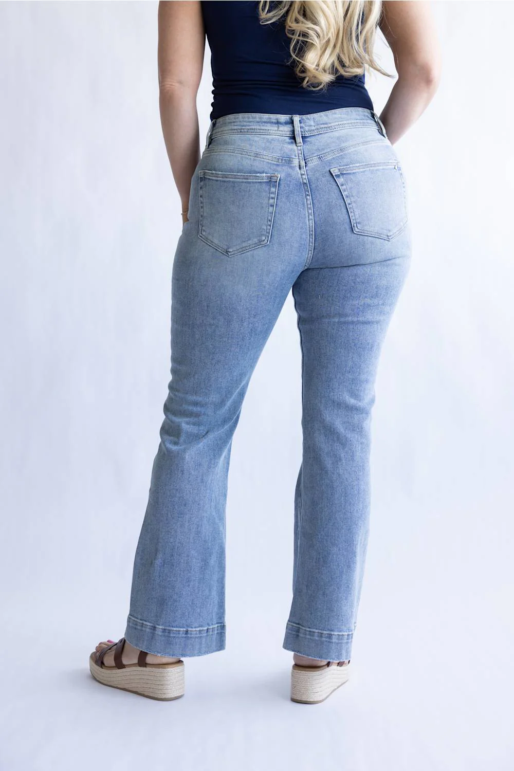Mica High Rise Bootcut Trouser Jeans for Women | MDP-B3663A - Image 4