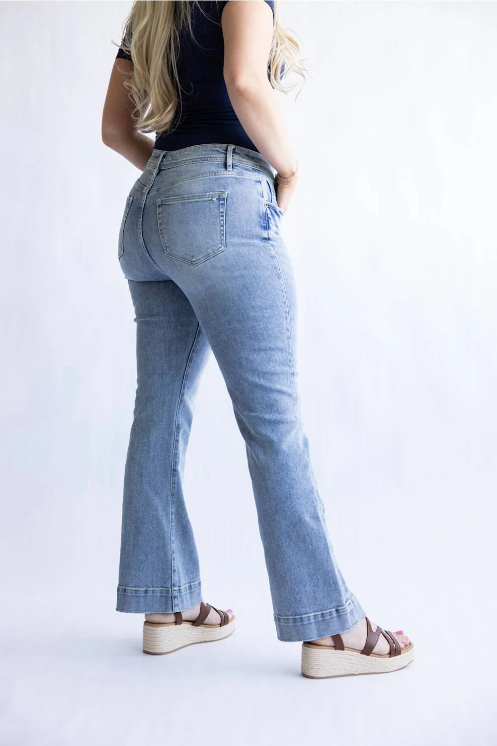 Mica High Rise Bootcut Trouser Jeans for Women | MDP-B3663A - Image 5