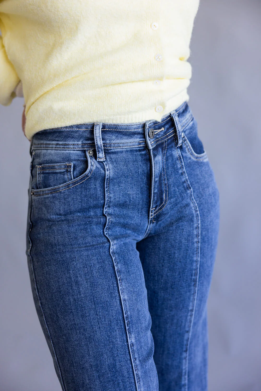 Mica High Rise Dark Wash Wide Leg Jeans for Women | MDP-W3535M - Image 3