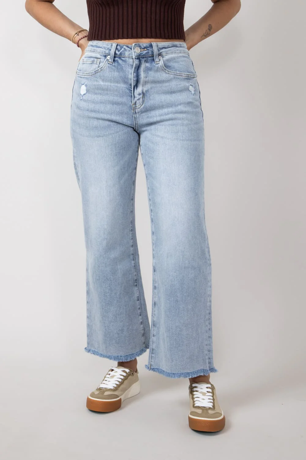 Mica High Rise Wash Clean Wide Leg Jeans for Women | MDP-W3034LT - Image 4
