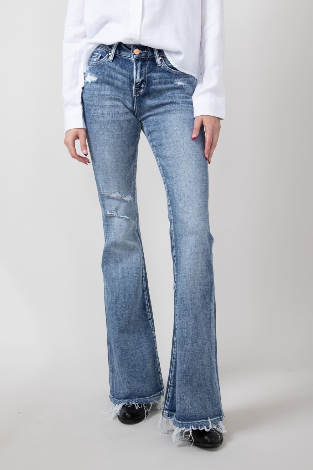 Mica Mid Rise Super Flare Jeans for Women | MDP-F3124M - Image 3
