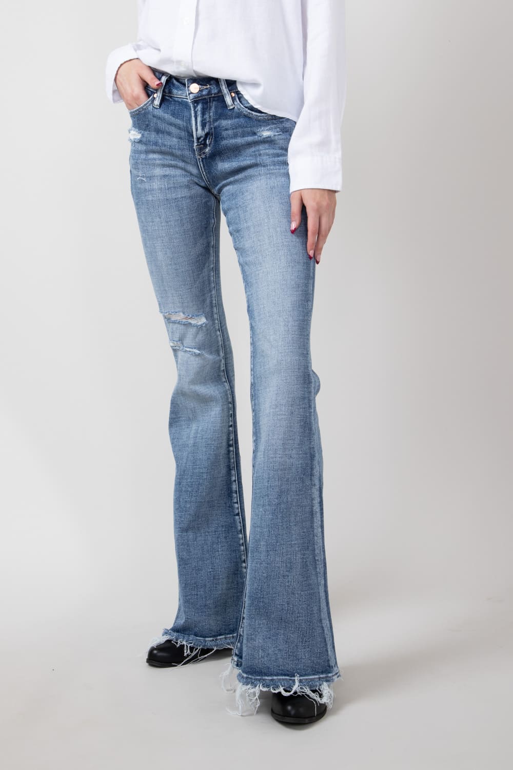 Mica Mid Rise Super Flare Jeans for Women | MDP-F3124M - Image 4