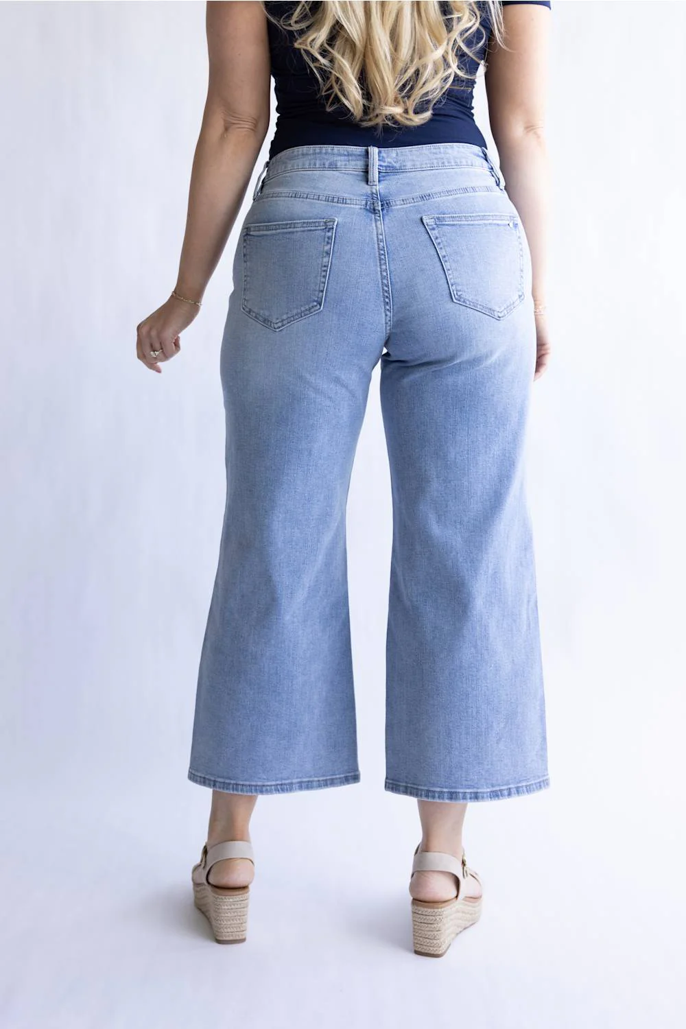 Mica Mid Rise Wide Crop Jeans for Women | MDP-W3857 - Image 2