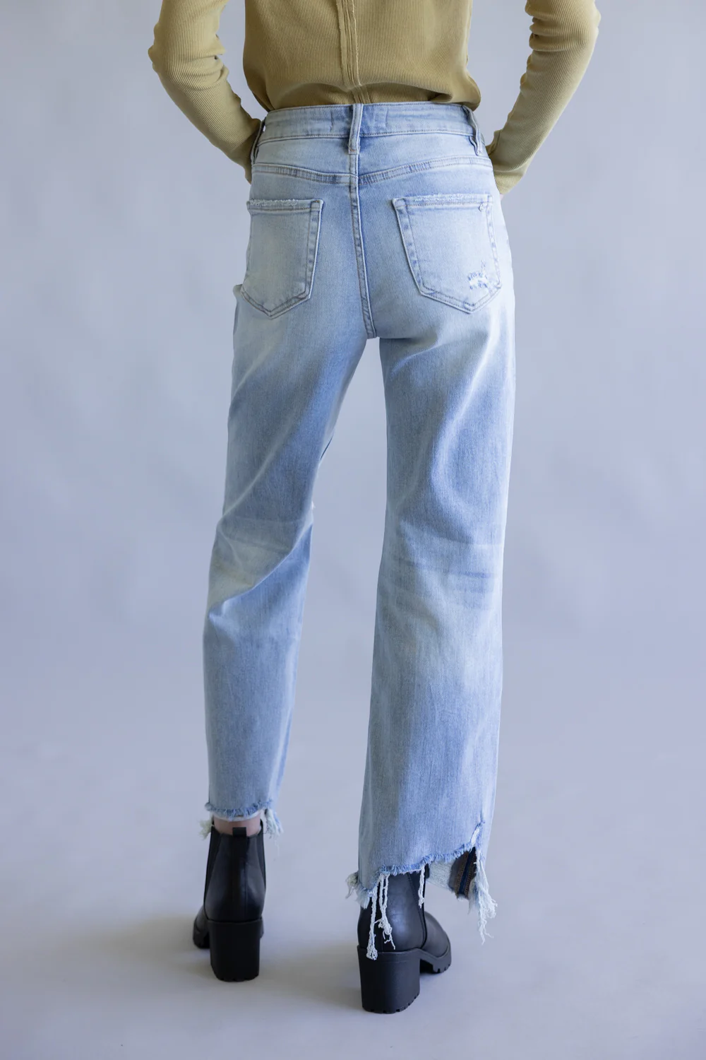 Mica Super High Rise Distressed Wide Leg Jeans for Women | MDP-W3522M - Image 3