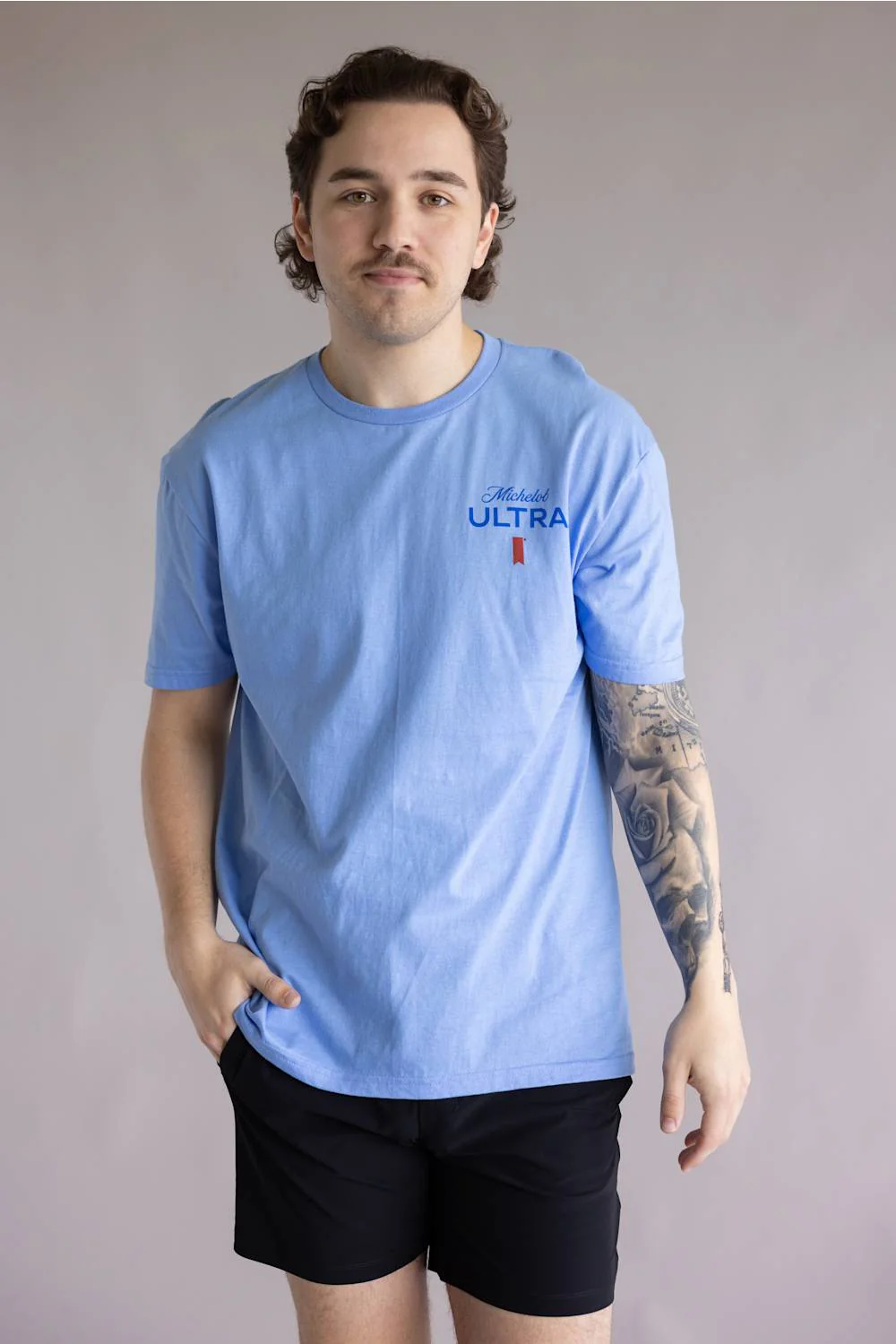 Michelob Ultra First Round T-Shirt for Men in Carolina Blue | 6838-CAROLINABLUE - Image 2