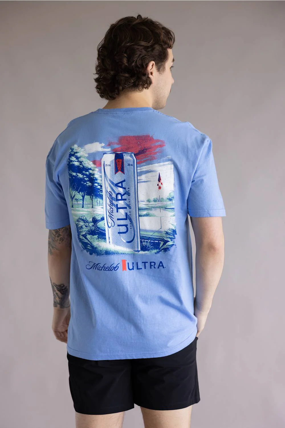 Michelob Ultra First Round T-Shirt for Men in Carolina Blue | 6838-CAROLINABLUE - Image 3