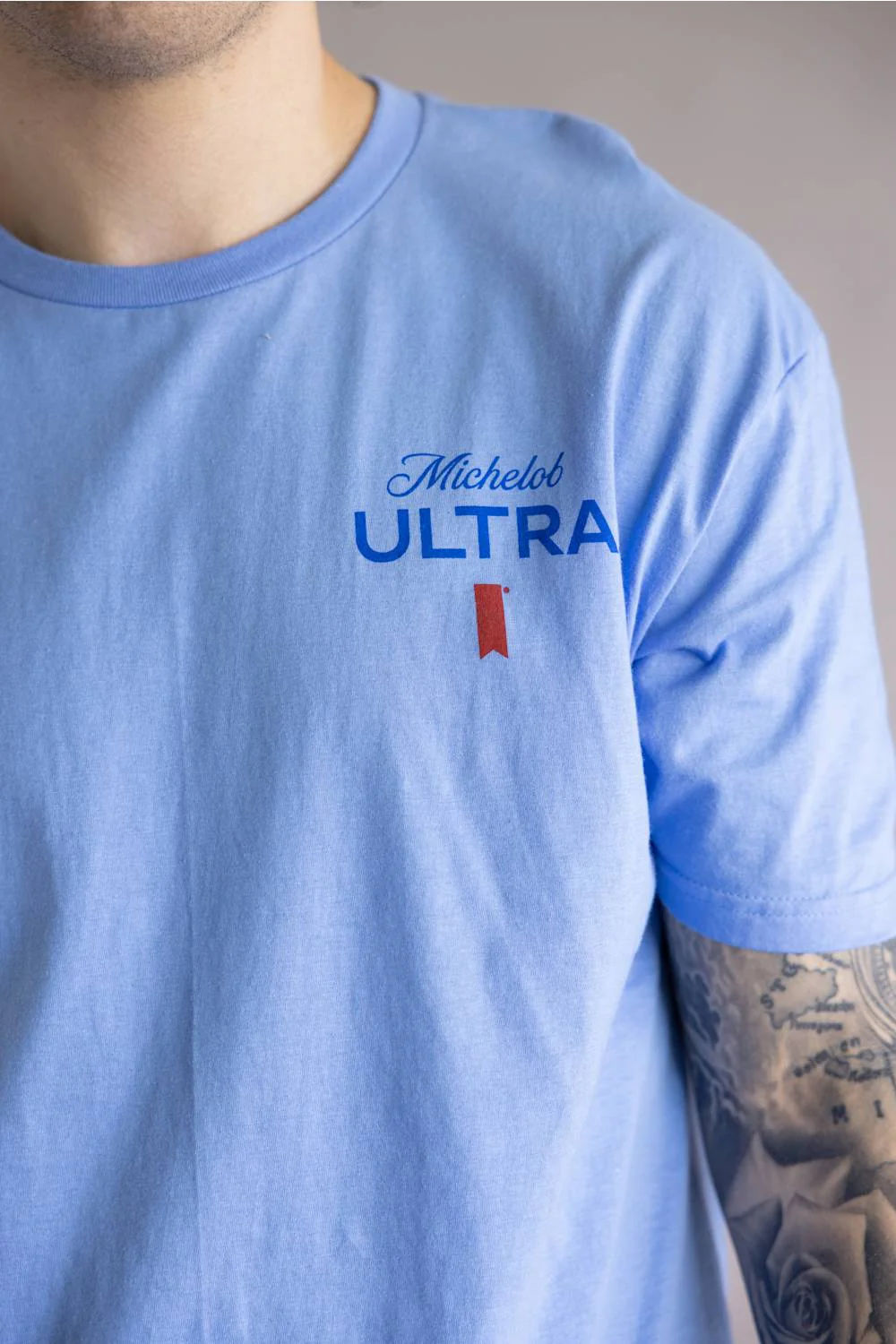 Michelob Ultra First Round T-Shirt for Men in Carolina Blue | 6838-CAROLINABLUE - Image 4